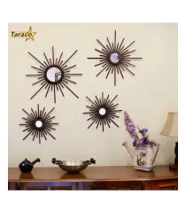ست آینه دکوراتیو دست ساز ستایش رنگ قهوه ای تیره