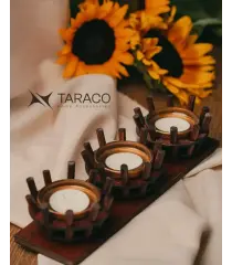 جاشمعی دست ساز مروارید سه تایی تاراکو
