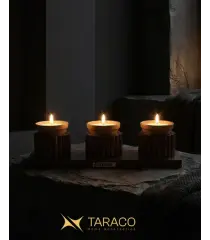 جاشمعی دست ساز حصیری سه تایی تاراکو